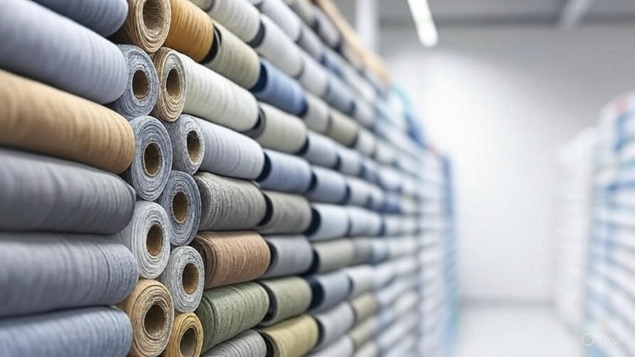 Fabric rolls in warehouse
